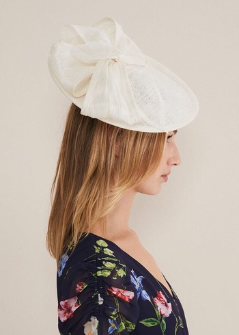 Phase Eight White Bow Fascinator Hats White Canada | TURKYO-078